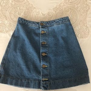 American Apparel Denim Button Down Skirt